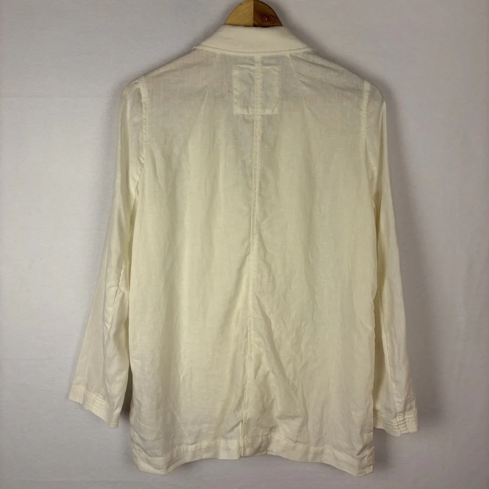 Madewell White 100% Linen Blazer Relaxed Boyfriend Style